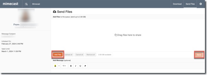 LFS portal file upload