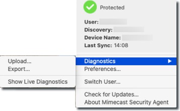 Navigating to diagnostics
