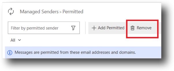 Remove Permitted Sender