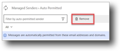 Remove Managed Senders