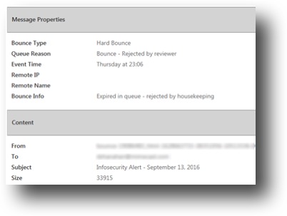 Mimecast for Outlook Bounces