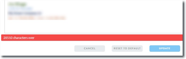 Number of Characters Warning