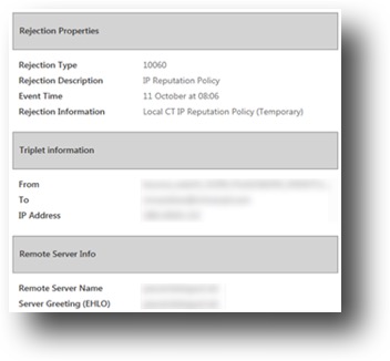 Mimecast for Outlook Rejections
