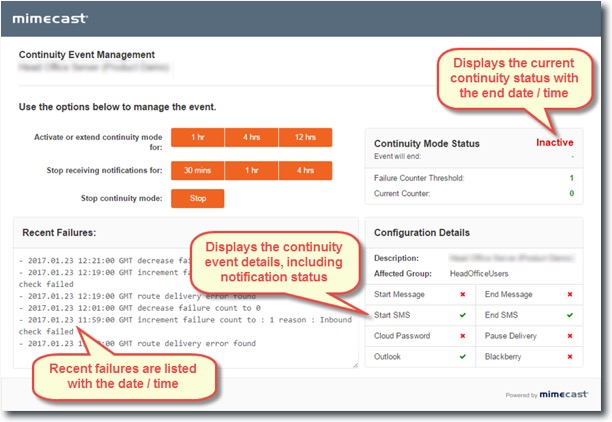 Continuity Event Management