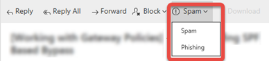 Mimecast for Outlook Blocking Senders and Reporting Spam Phishing_1