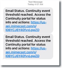 Continuity notification