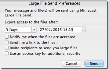 Large File Send Preferences