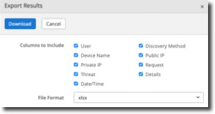 Export Data from Security Report