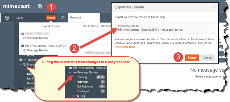 Case Review App Exporting a Review Stream s Messages to Smart Tags