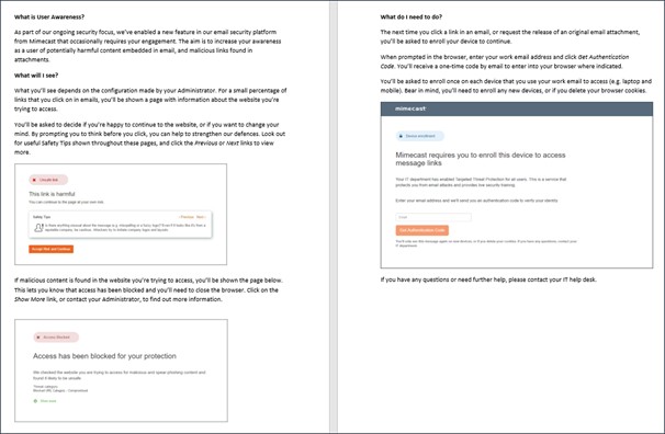 Targeted Threat Protection User Awareness Device Enrollment Email Template