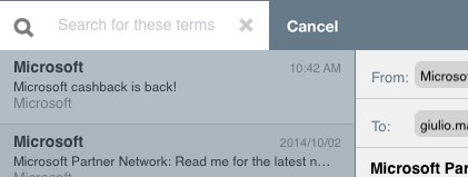 Mimecast Mobile Searching