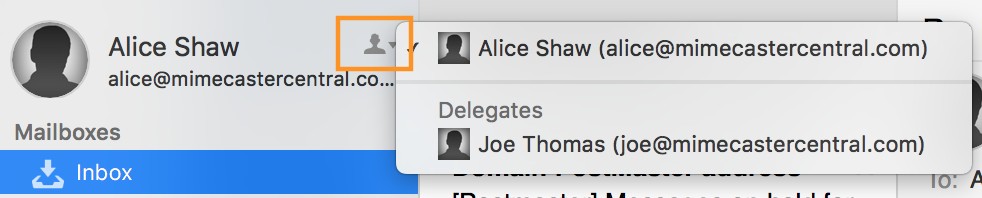 Mimecast for Mac Accessing Delegate Mailboxes