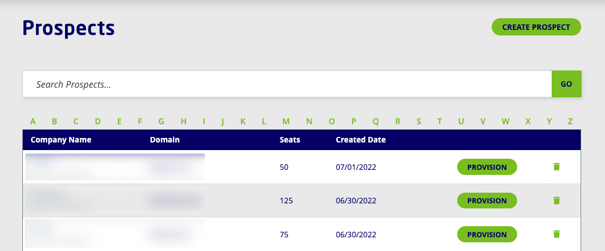 MSP Portal Managing Prospects