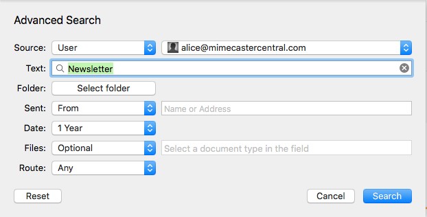 Mimecast for Mac Searching_8