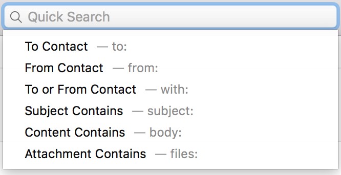 Mimecast for Mac Searching