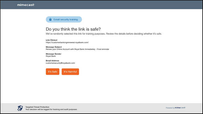 Targeted Threat Protection - URL Protect - Configuring User Awareness ...