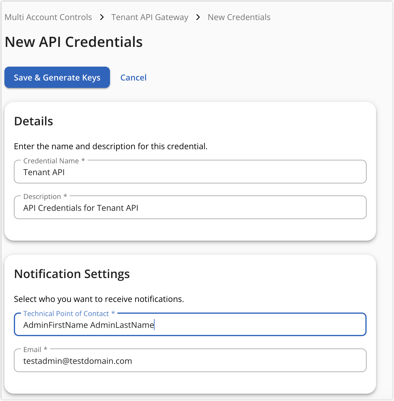 Tenant API Gateway Managing API Credentials – Mimecast
