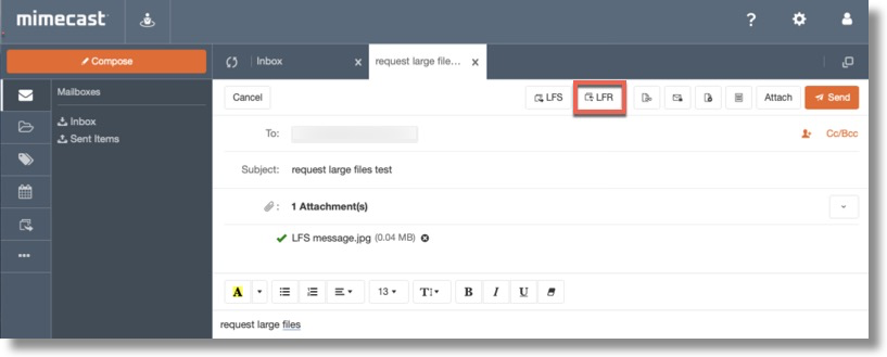 Mimecast Personal Portal Large File Receive