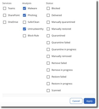 Filter in Detections