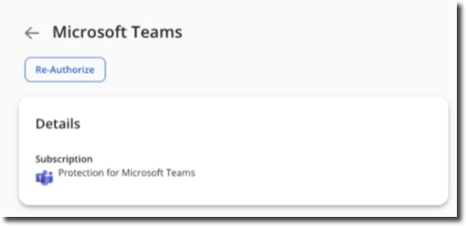 Details for Microsoft Teams