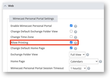 Application Settings for MPP Allow Printing