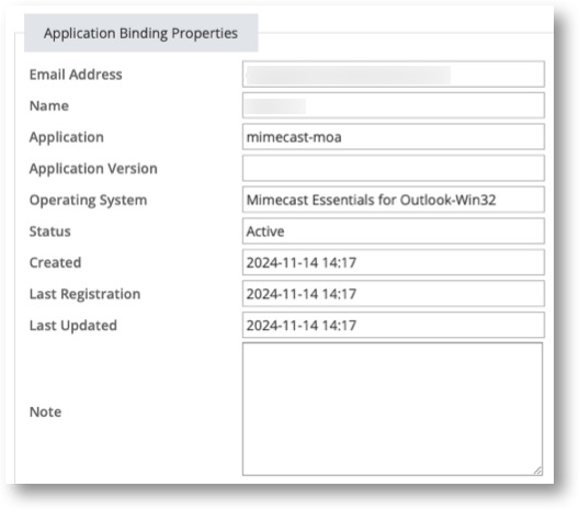 Application Binding Properties