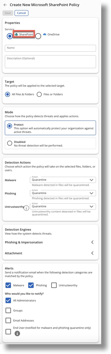 New Sharepoint policy