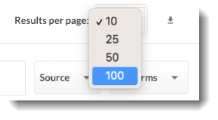 Adjusting the Results per page in Groups, in Spotlight
