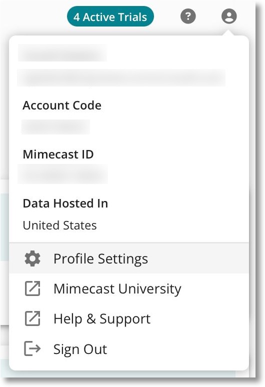 Profile Settings Menu