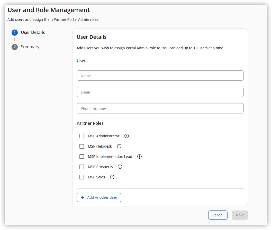 User and Role Management