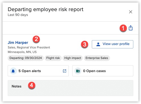 Departing employee risk report