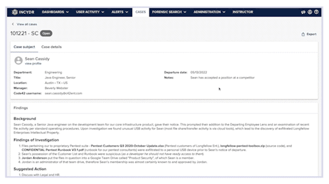 Incydr Feature Cases
