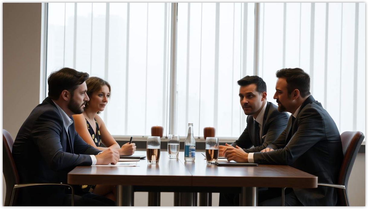 Meeting with four people