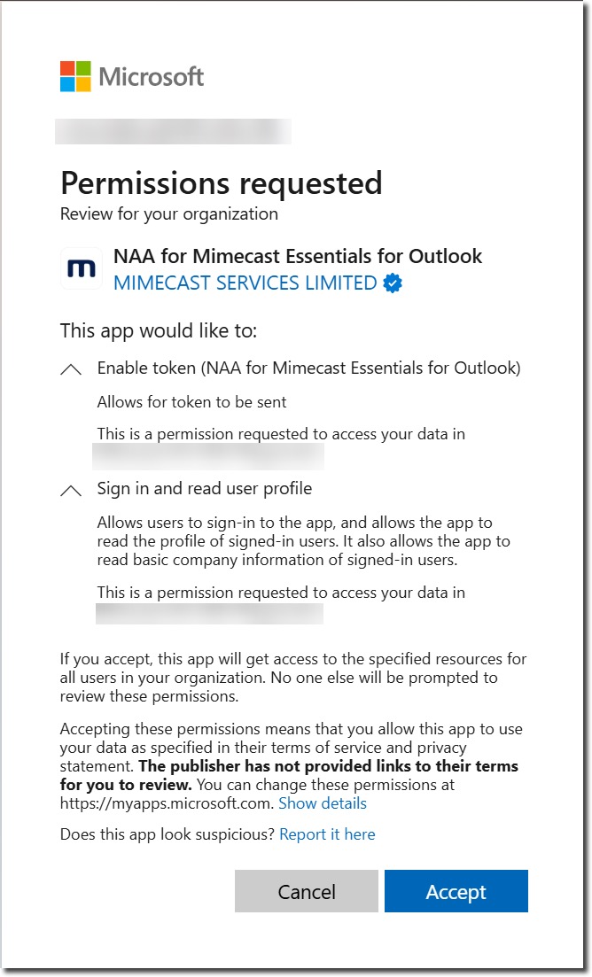 NAA Permissions required