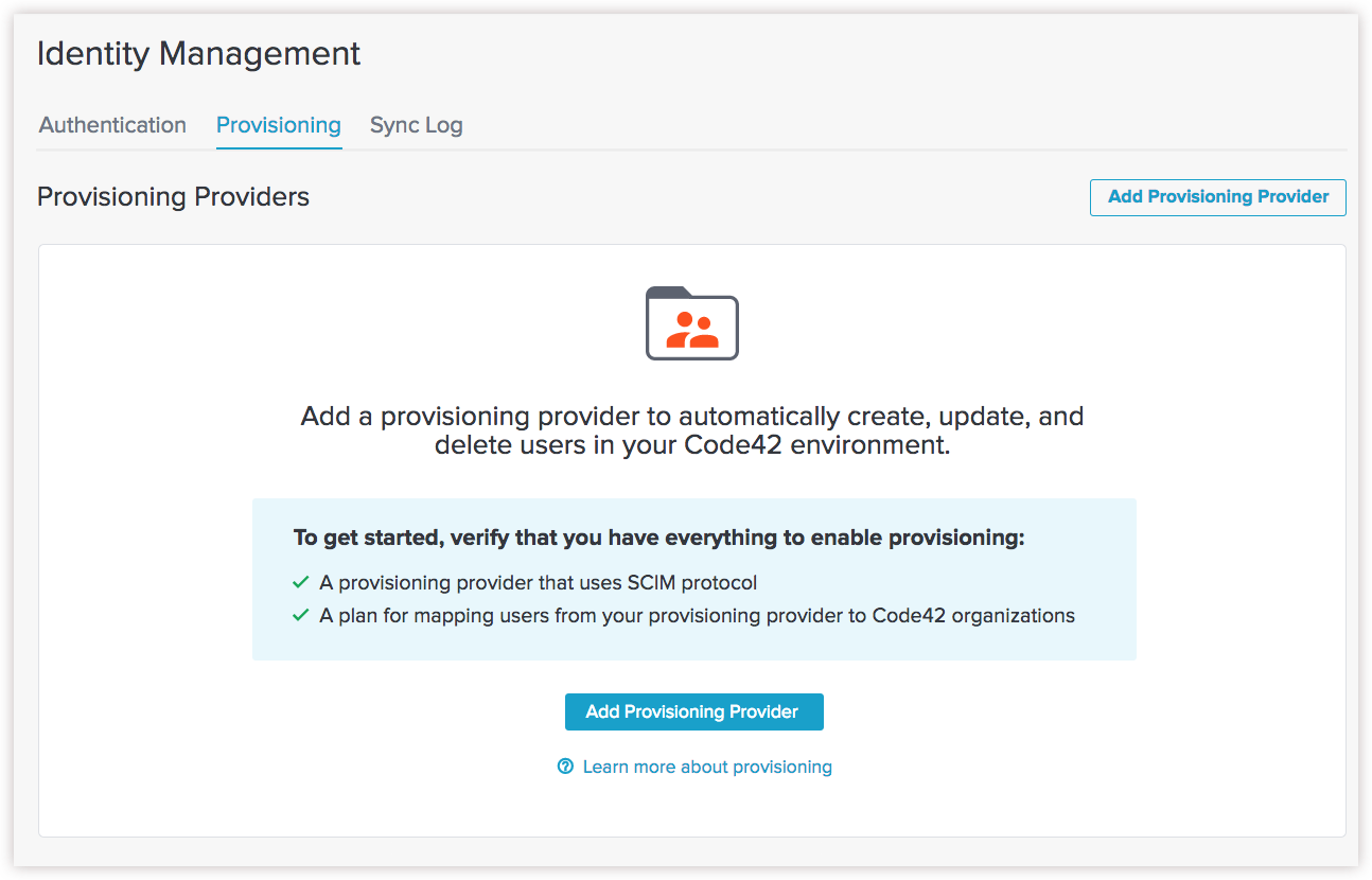 Provisioning provider empty state