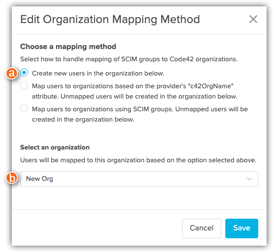 Mapping to single organization
