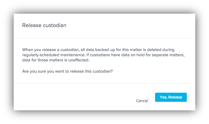 Release legal hold custodian
