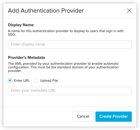 Add Authentication Provider dialog