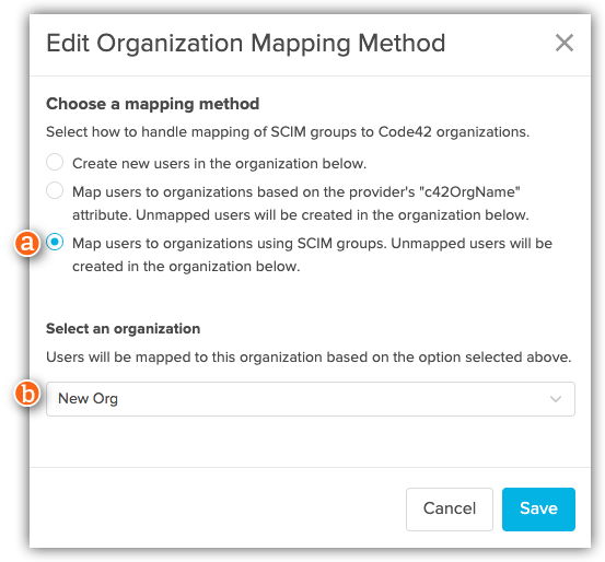 Custom SCIM mapping.