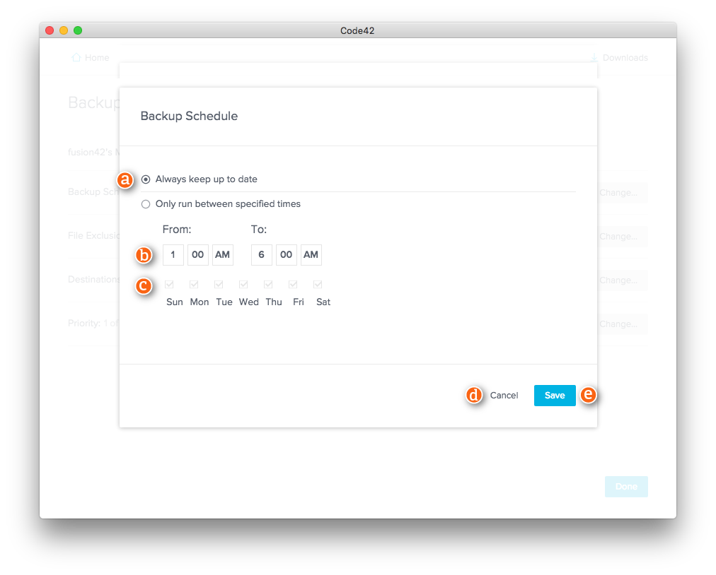 Backup Set Settings - Backup Schedule 6.5
