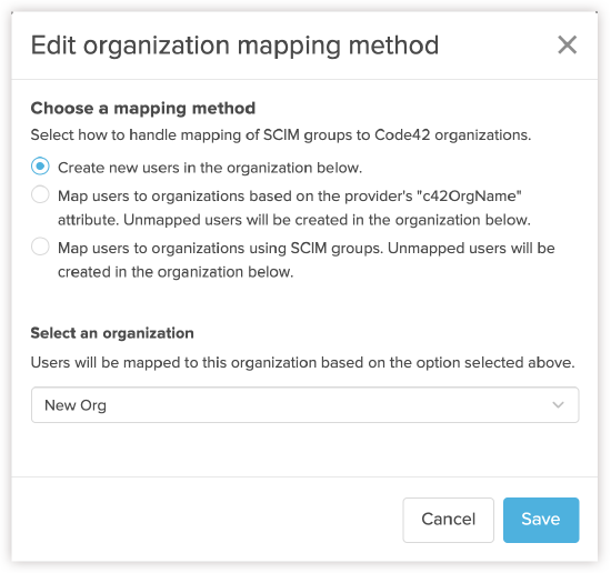 Default mapping method