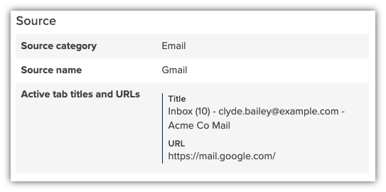 Forensic Search results - source event details