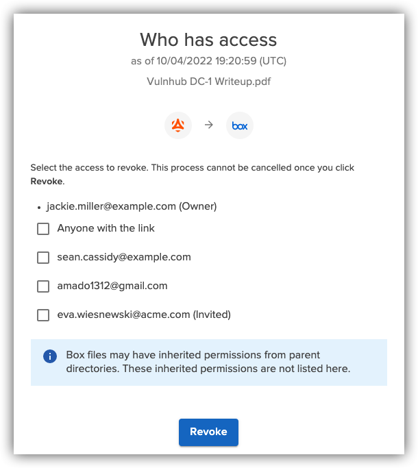 Revoke a file's sharing permissions