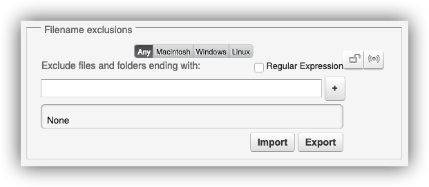 Filename exclusions