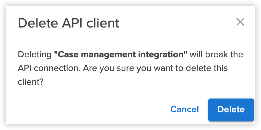Delete API client