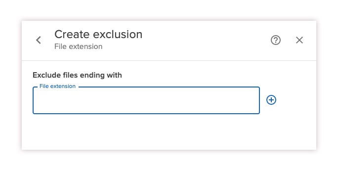 Create file extension exclusion