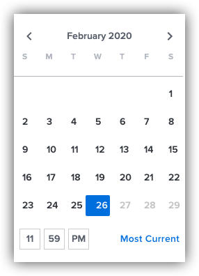 Select a restore date