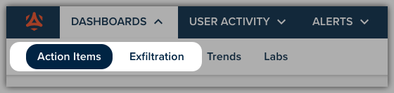 Dashboard navigation menu
