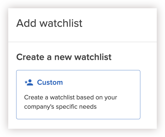 Create a custom watchlist