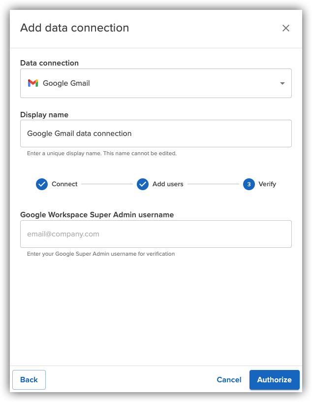 Verify the connection